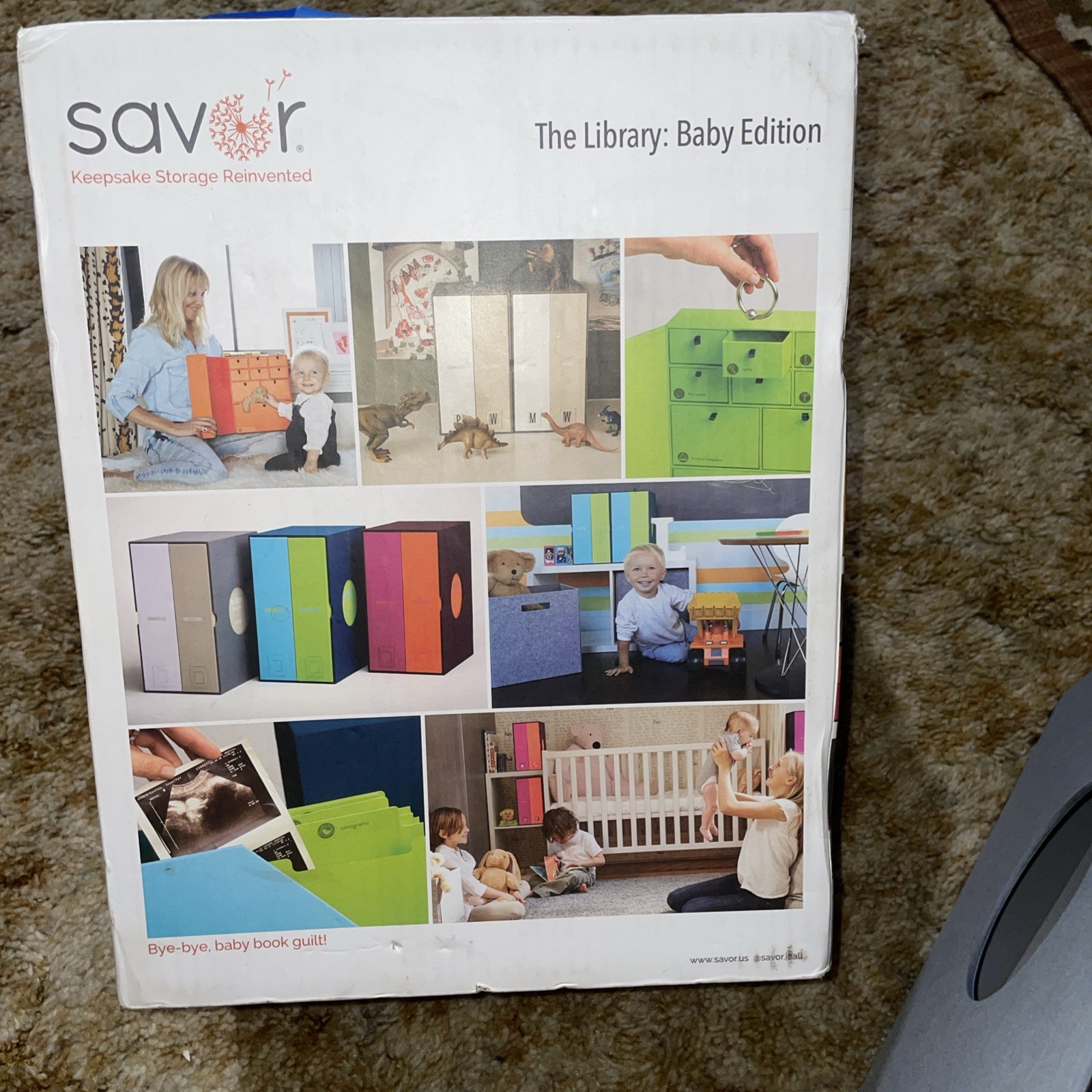 Savor Keepsake Storage Set The Baby Memento Storage Edition white/slate green