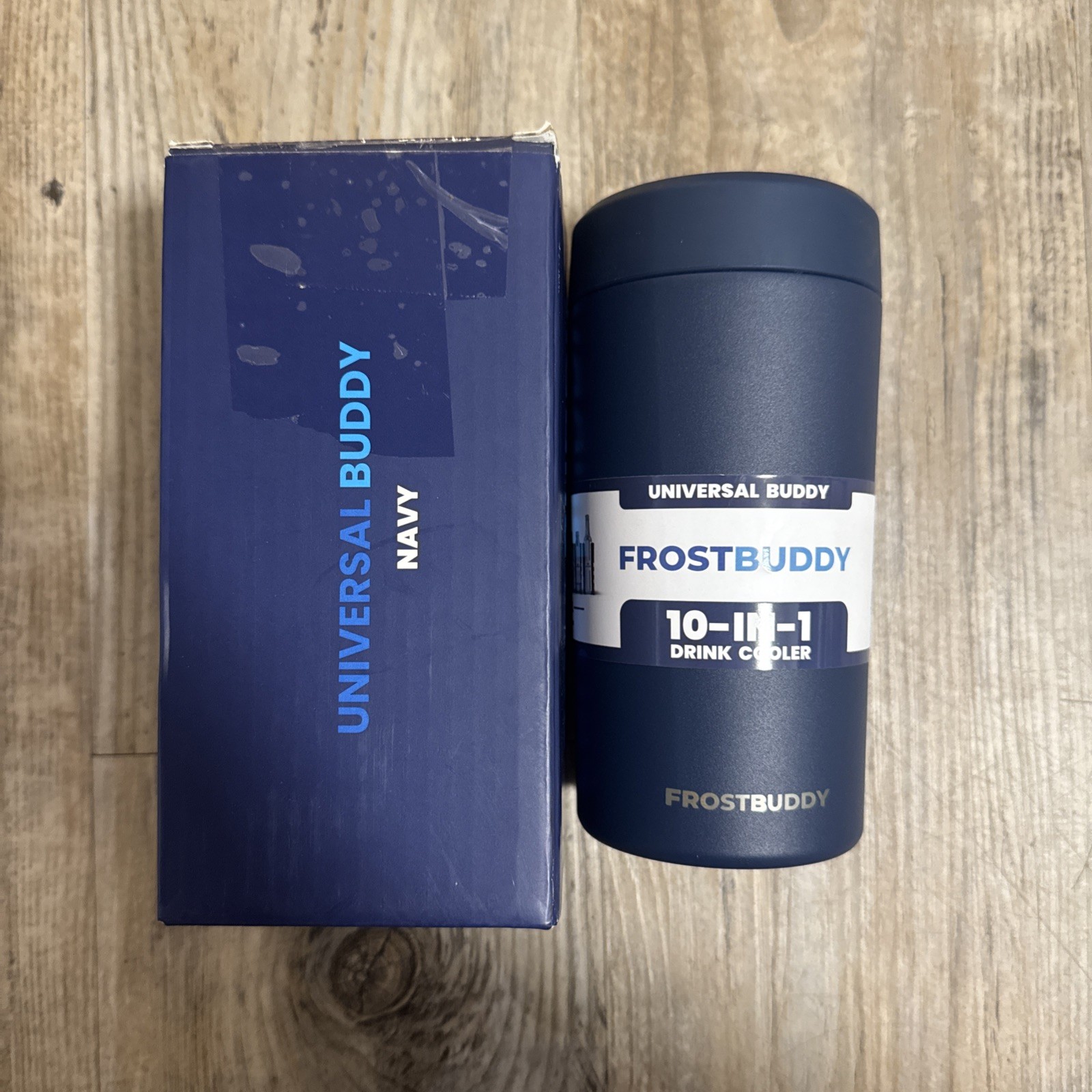 Frost Buddy Universal buddy Insulated Can Cooler. New never used color navy Frost Buddy Universal buddy Insulated Can Cooler. New never used color navy