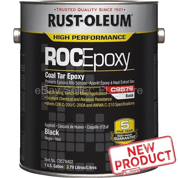 Rust-Oleum C9578402 1 Gal Coal Tar Epoxy Black One Gallon Eggshell Matte NEW