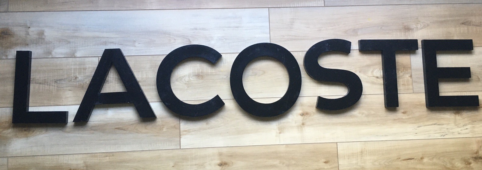 Vintage Original Department Store Lacoste Wall Display Metal Letters Used Vintage Original Department Store Lacoste Wall Display Metal Letters Used