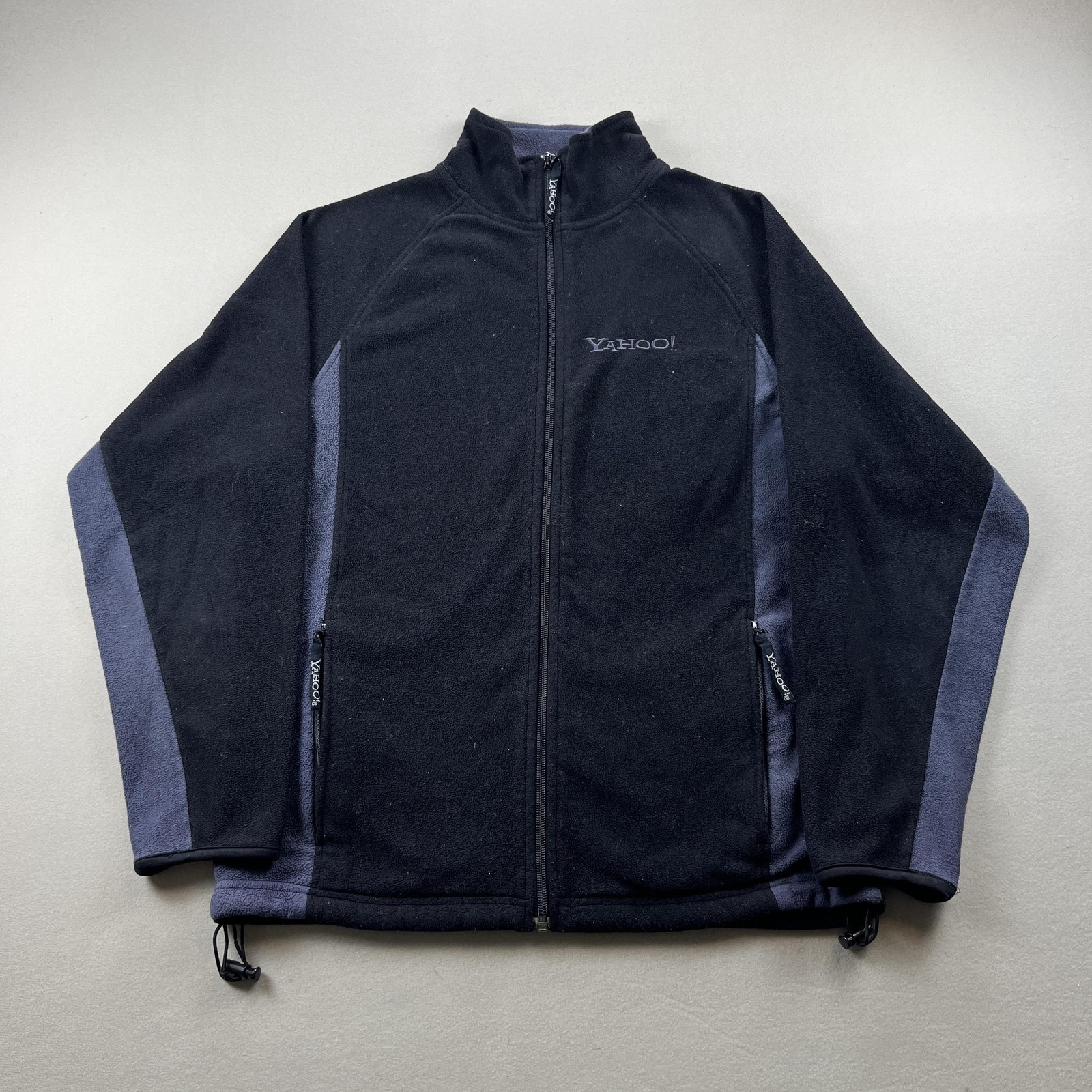 Vintage Yahoo Jacket Fleece Mens Medium Black Technology Employee Full Zip y2k Vintage Yahoo Jacket Fleece Mens Medium Black Technology Employee Full Zip y2k