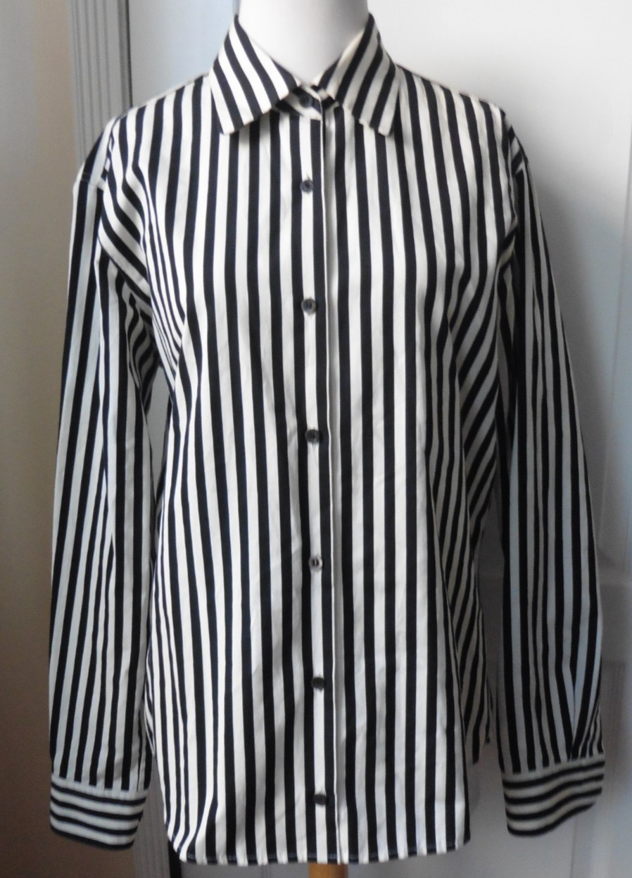 Dries Van Noten Crisp Black & White Button Up Shirt Top Size 38 US 6/8 Dries Van Noten Crisp Black & White Button Up Shirt Top Size 38 US 6/8