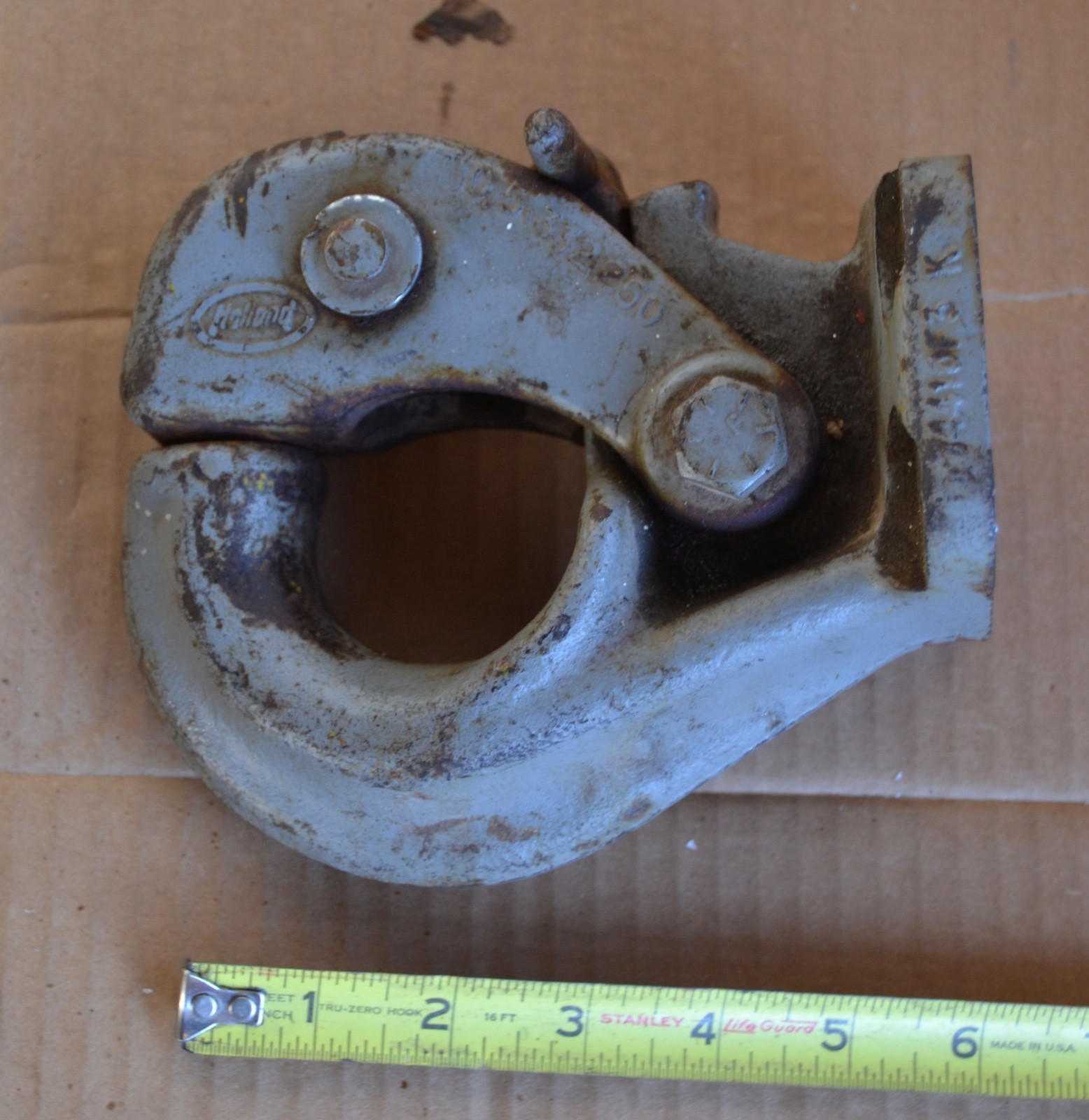 VINTAGE HOLLAND 74410 RIGID TRAILER PINTLE HITCH TOW HOOK 4 BOLT PLATE MILITARY VINTAGE HOLLAND 74410 RIGID TRAILER PINTLE HITCH TOW HOOK 4 BOLT PLATE MILITARY