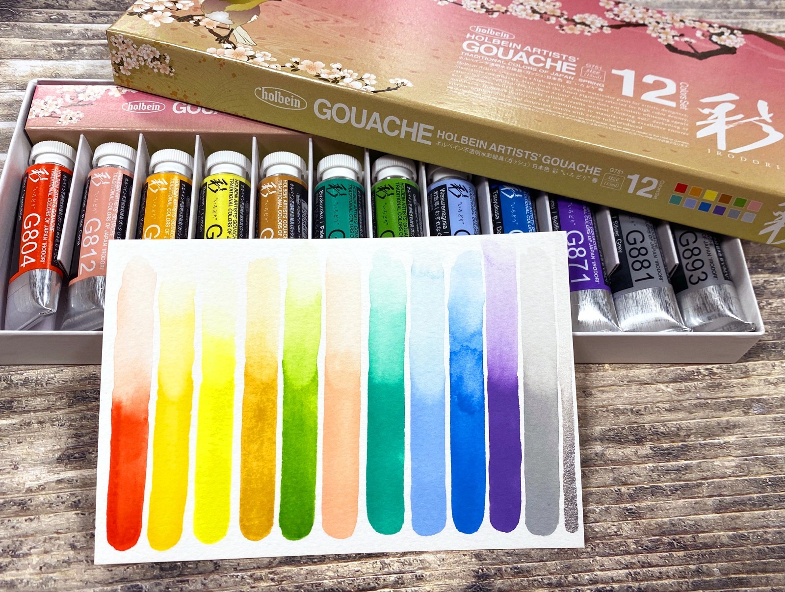 Holbain Irodori Gouache Spring 12 Color Set 15ml Japanese Traditional Colors New Holbain Irodori Gouache Spring 12 Color Set 15ml Japanese Traditional Colors New