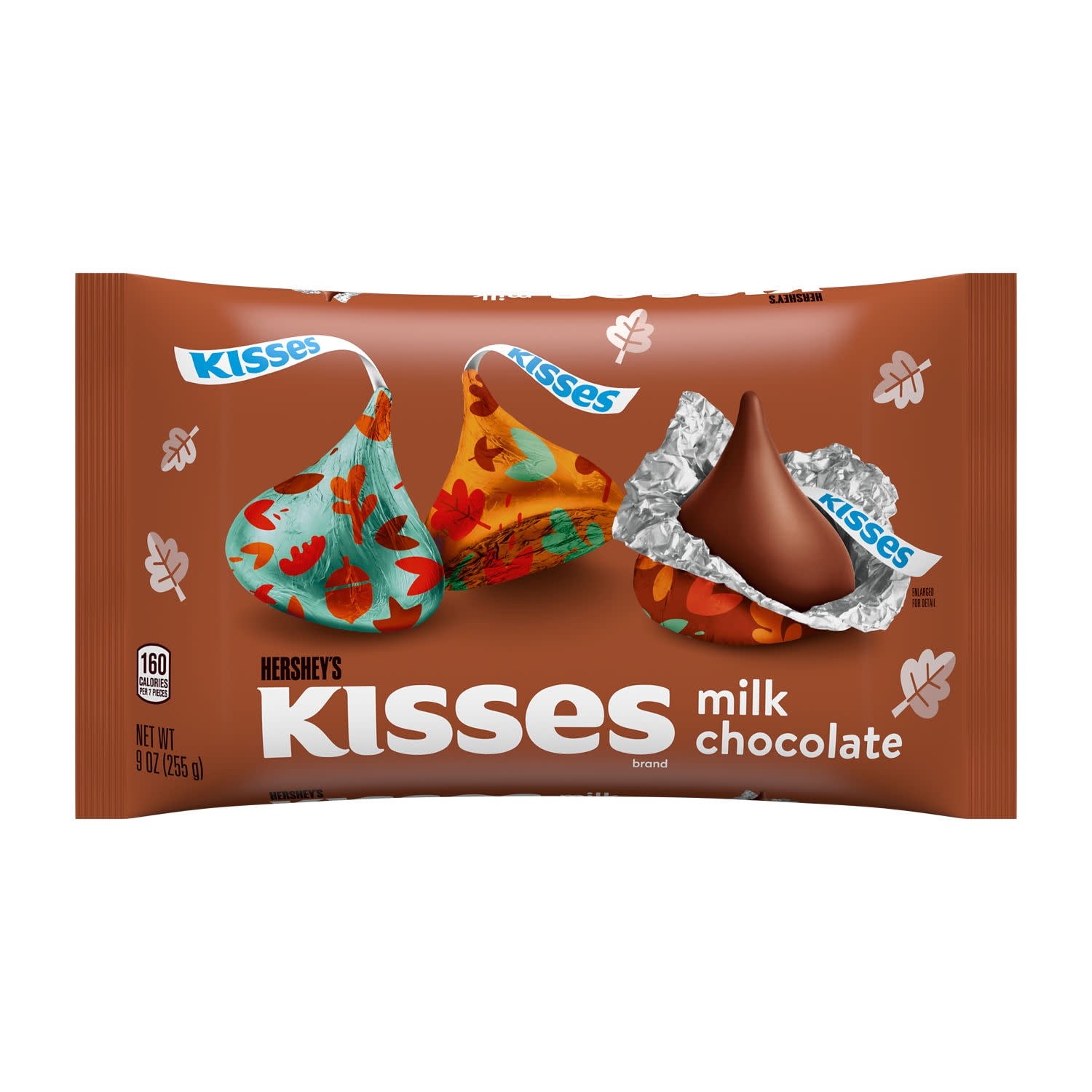 Hershey\'s Kisses Milk Chocolate, Fall Candy Bag, 9 oz