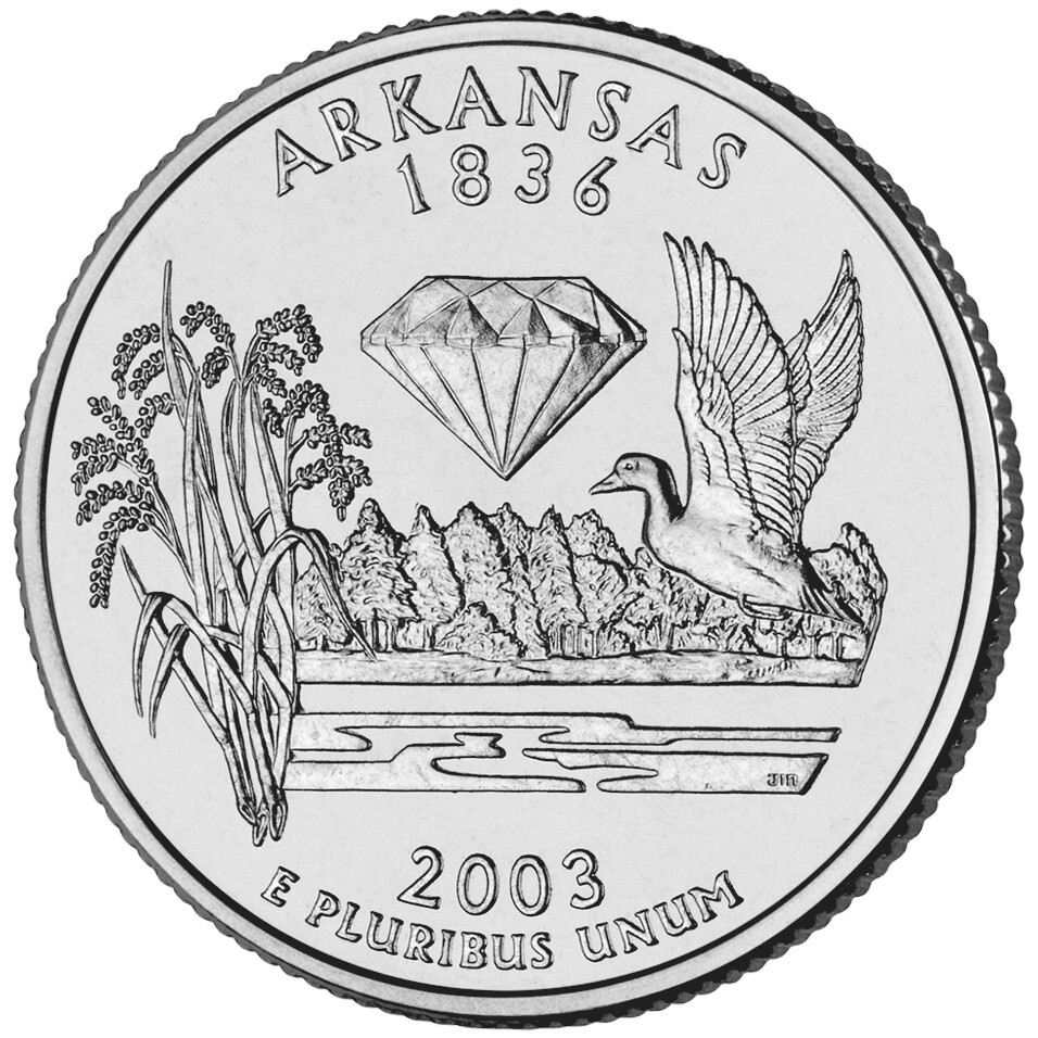 2003 P Arkansas State Quarter.  Uncirculated from US Mint Roll