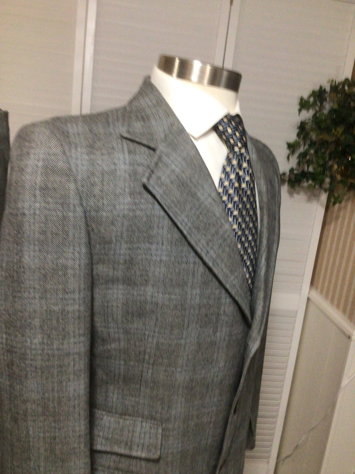VTG HARRIS & FRANK MENS GRAY TWEED 100% WOOL 2 PIECE SUIT SIZE: 40S PANTS 36x26