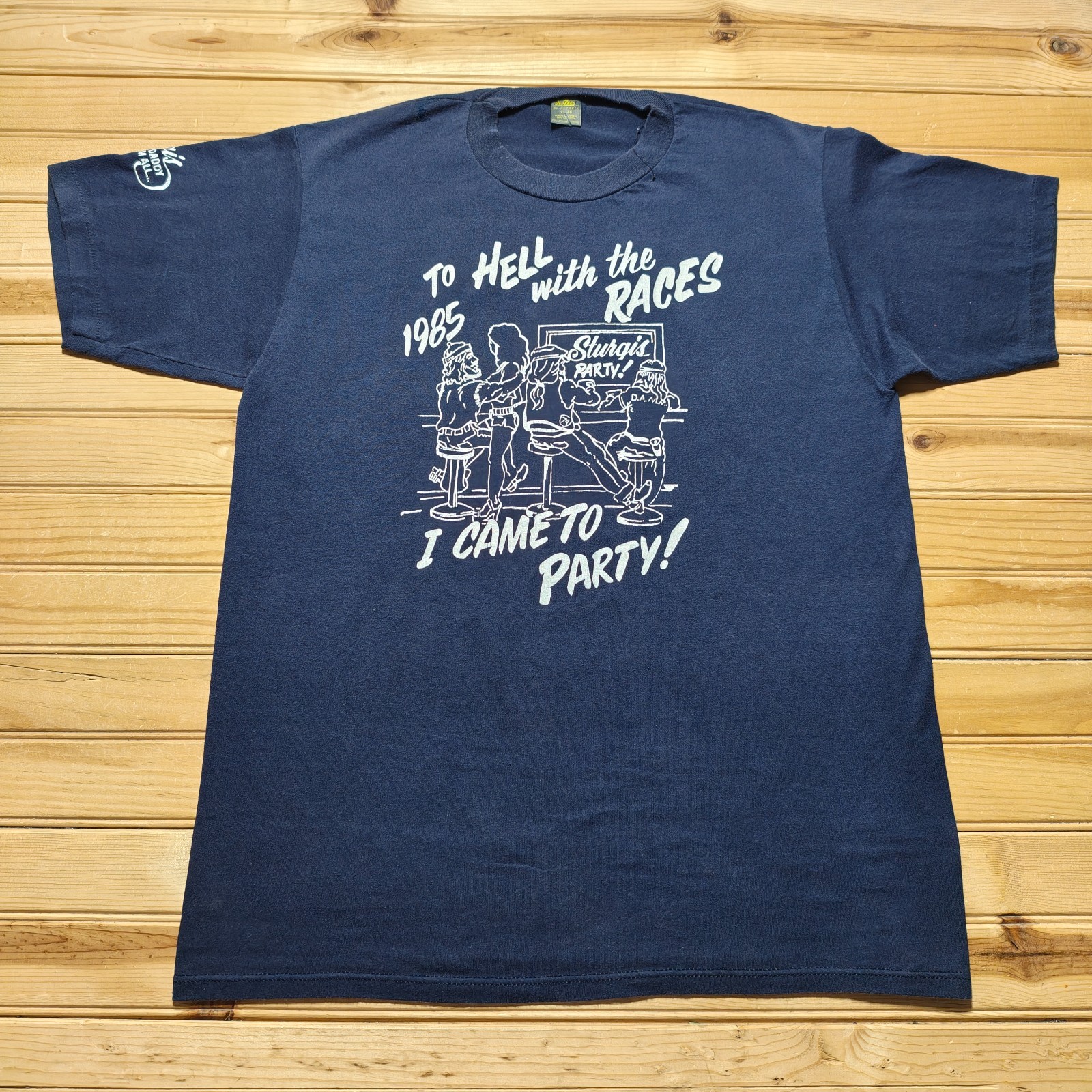 Vintage 1985 Sturgis Bike Week To Hell With The Races Motorcycle T-Shirt - XL