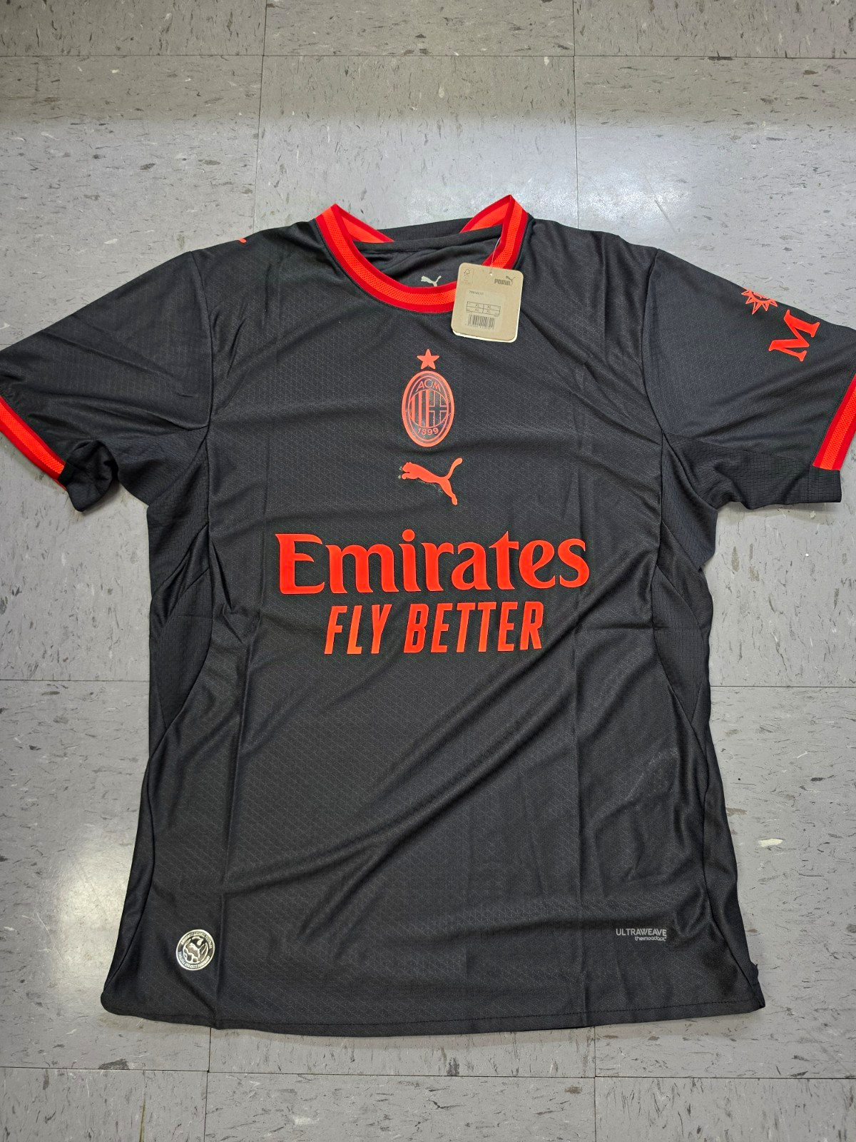 PUMA AC Milan 26/27 Third Jersey XL Black Red Officially Licensed Players Ver