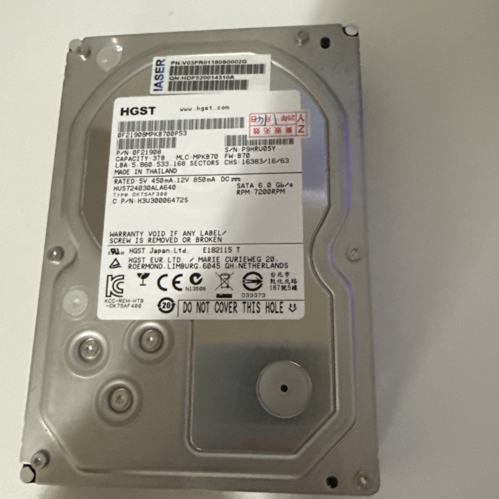 HGST Ultrastar 7K4000 3TB 7200RPM SATA III 3.5 HGST Ultrastar 7K4000 3TB 7200RPM SATA III 3.5