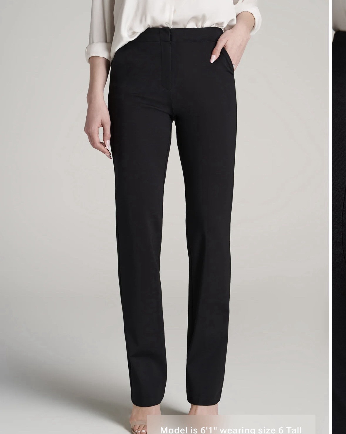 American Tall Freedom Flex 6 XT 37” Inseam Slim Straight Leg Dress Pants Black