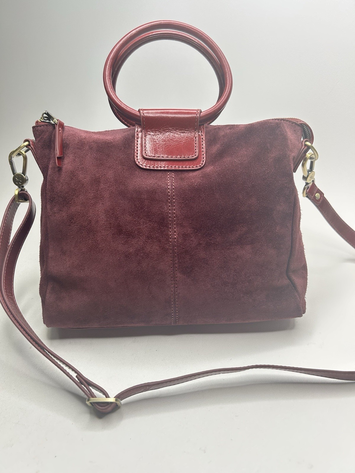HOBO INTERNATIONAL Sheila Medium Crossbody/Satchel Suede/Leather MERLOT
