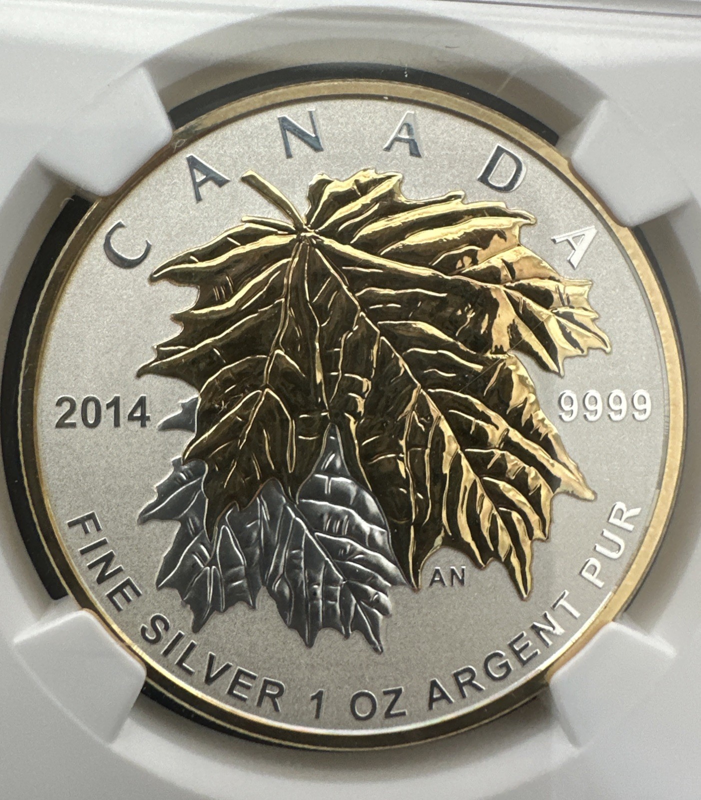 2014 Canadian Maple Leaf 🍁 Five Dollar 24k Gold on Silver Reverse PF70 Proof 2014 Canadian Maple Leaf 🍁 Five Dollar 24k Gold on Silver Reverse PF70 Proof