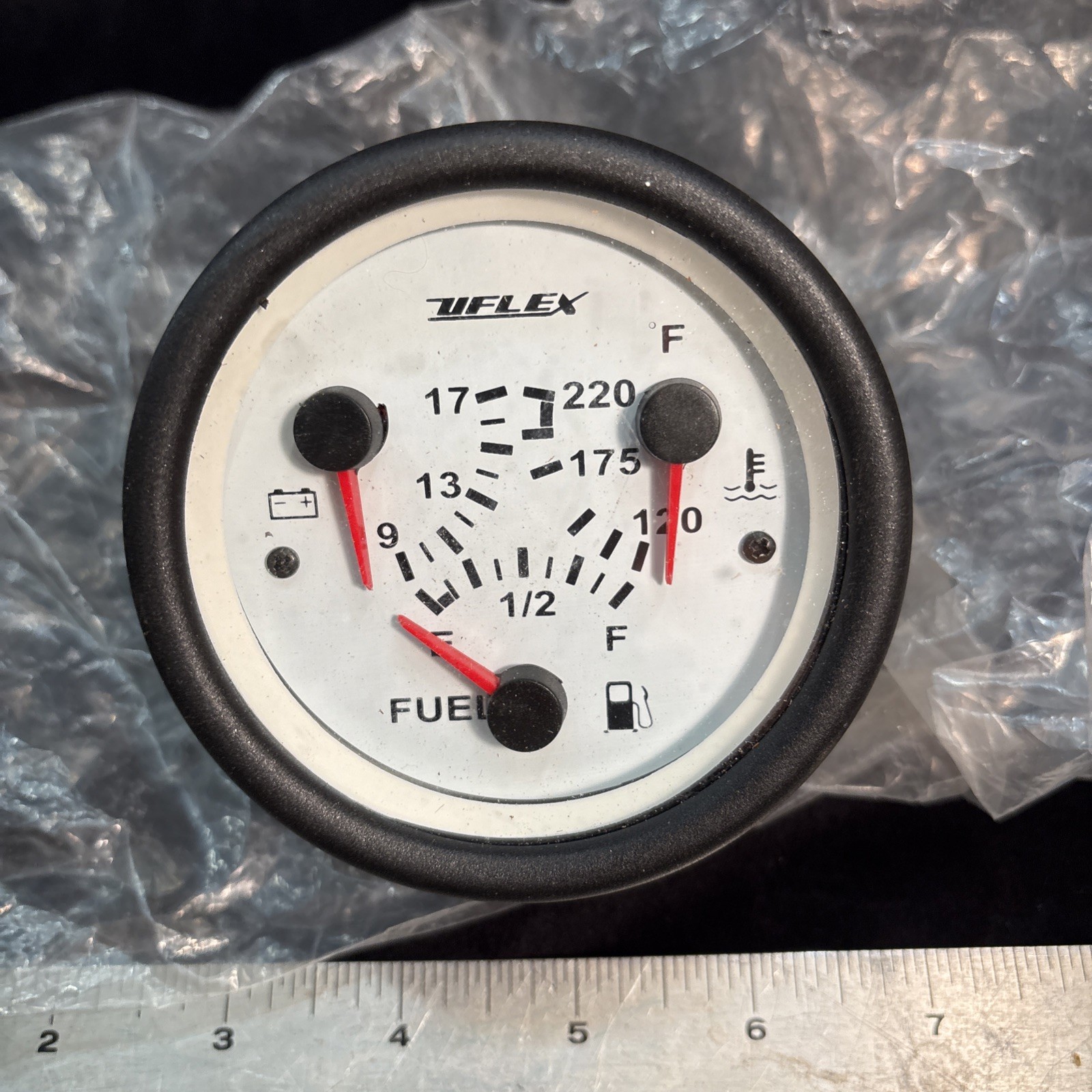 Uflex Boat Gauge Ref. 63481B 12v Fuel Cage New No Box New Old Stock Freeship