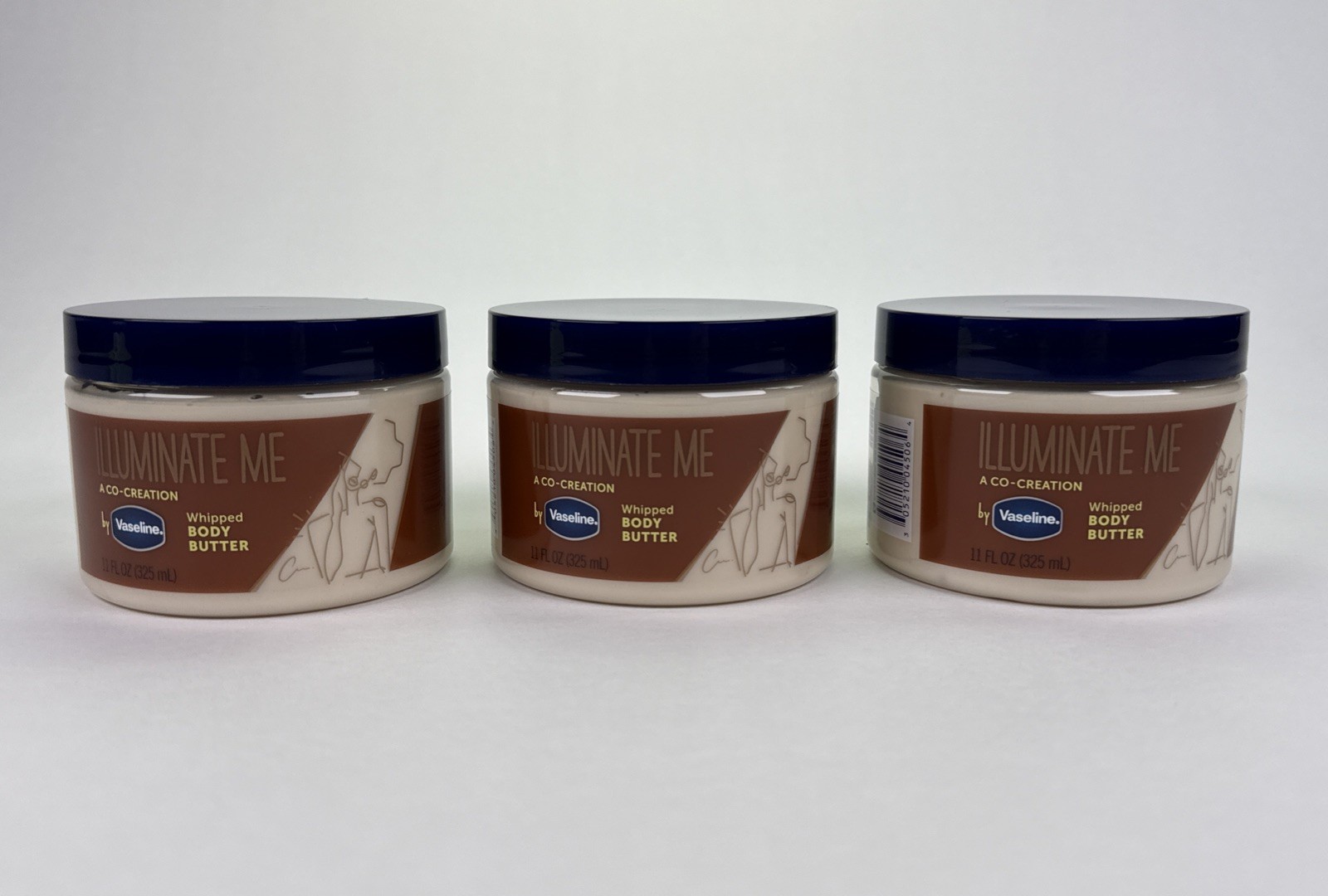 3 Jars (11oz Each) Vaseline Illuminate Me Whipped Body Butter - NEW
