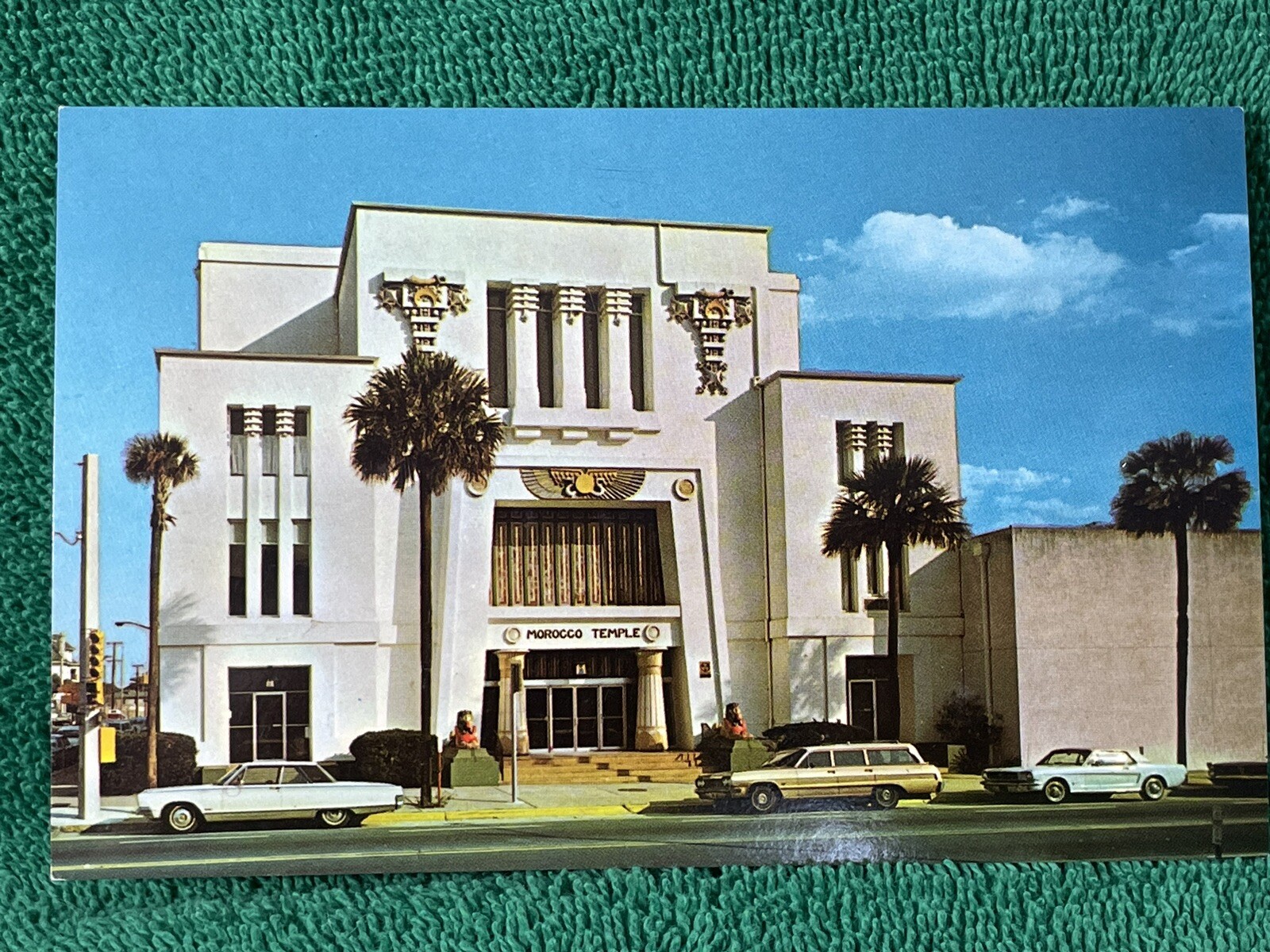 Jacksonville FL Florida Shriners Morocco Temple, Vintage Postcard 1960's Mustang