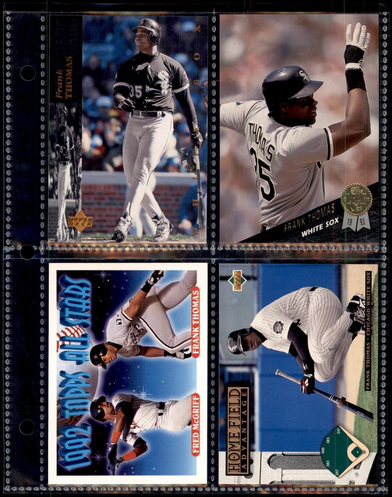 4 CARD SET  1994 TOPPS UPPER DECK LEAF 1993 1994 FRANK THOMAS BX2-684