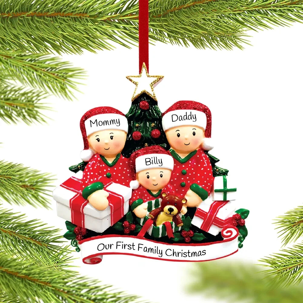 Personalized Opening Presents Family of 3 4 5 6 Christmas Ornament Pajama Personalized Opening Presents Family of 3 4 5 6 Christmas Ornament Pajama