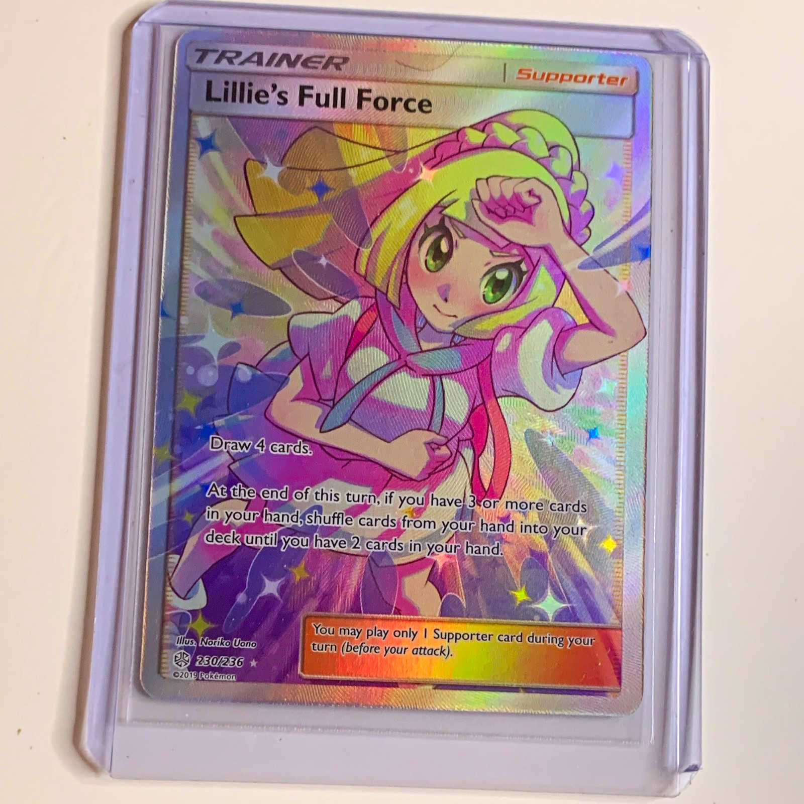 Pokemon TCG Lillie\'s Full Force 230/236 SM Cosmic Eclipse Full Art Holo UR Pokemon TCG Lillie\'s Full Force 230/236 SM Cosmic Eclipse Full Art Holo UR