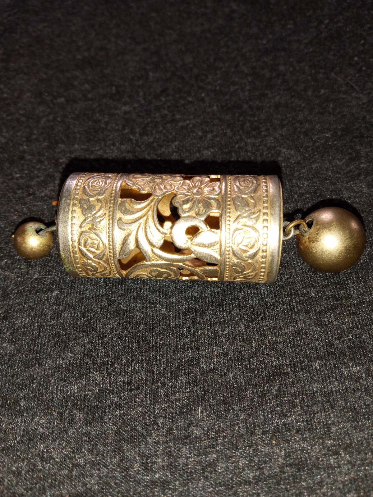 Chinese necklace - antique vintage brass tube