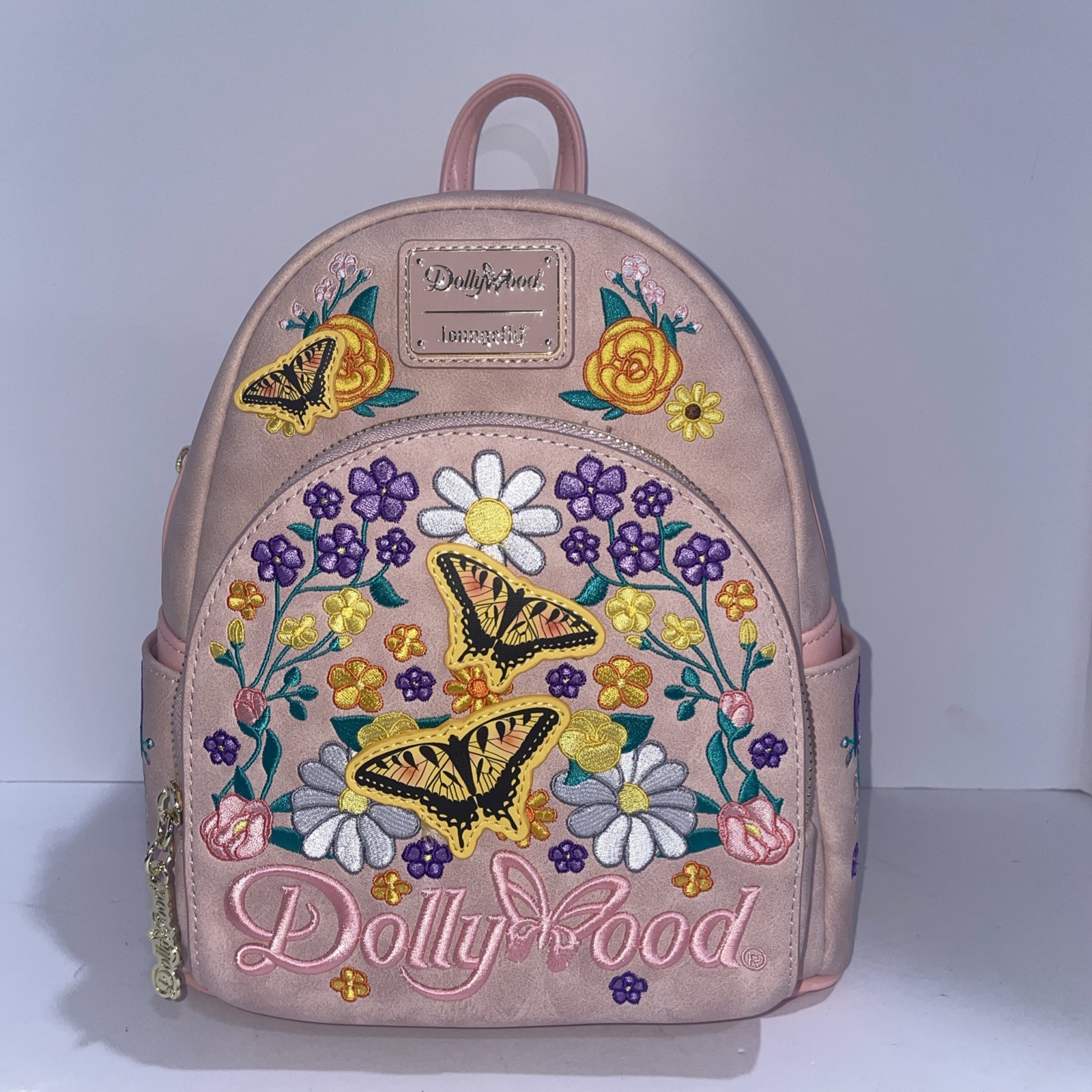 NEW Dollywood Loungefly Pink Butterfly Backpack Purse Rainbow Dolly Parton NEW Dollywood Loungefly Pink Butterfly Backpack Purse Rainbow Dolly Parton