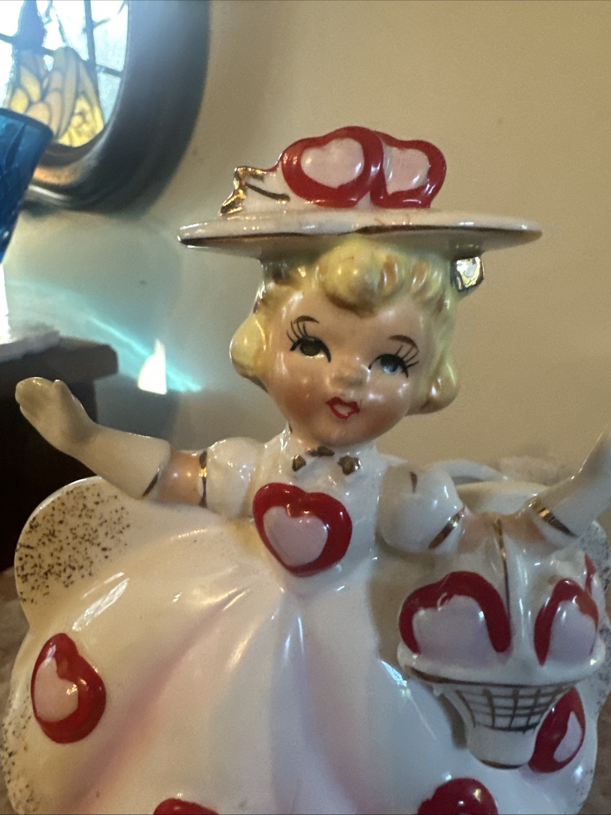 Relpo Valentine Day Planter Girl Heart 1655 Kitsch Retro HTF VTG Cute Vintage Relpo Valentine Day Planter Girl Heart 1655 Kitsch Retro HTF VTG Cute Vintage
