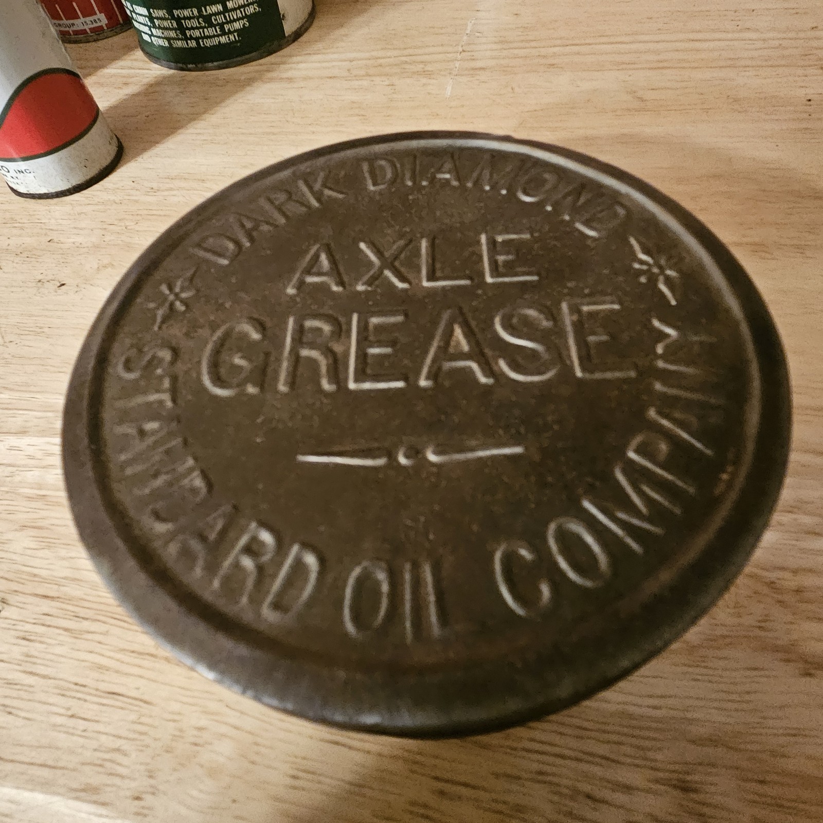 VINTAGE STANDARD OIL COMPANY DARK DIAMOND TIN AXLE GREASE CAN - RARE VINTAGE STANDARD OIL COMPANY DARK DIAMOND TIN AXLE GREASE CAN - RARE