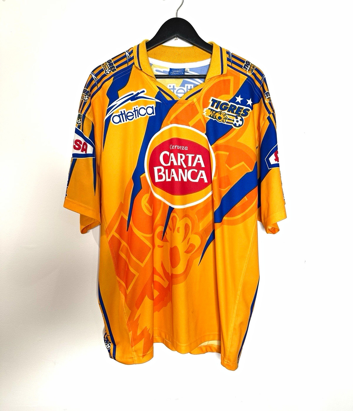 Tigres UANL 1997 1998 Home Jersey Atletica Vintage Liga MX Soccer Shirt Rare Tigres UANL 1997 1998 Home Jersey Atletica Vintage Liga MX Soccer Shirt Rare