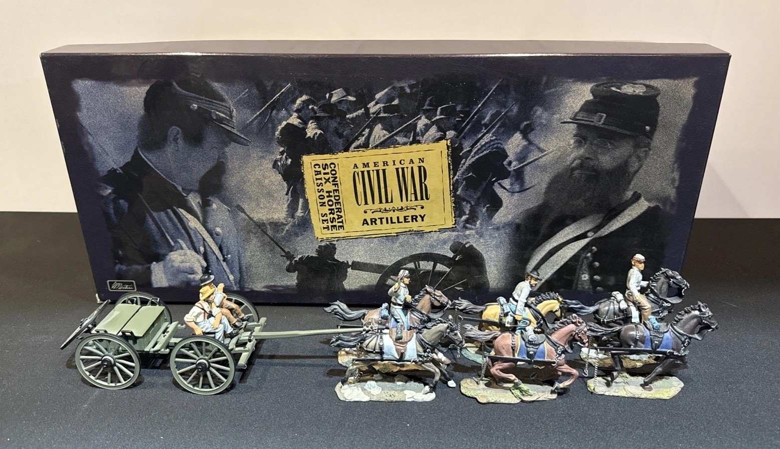 W. Britain 17433 Civil War Confederate Six Horse Caisson Set Miniature Diorama
