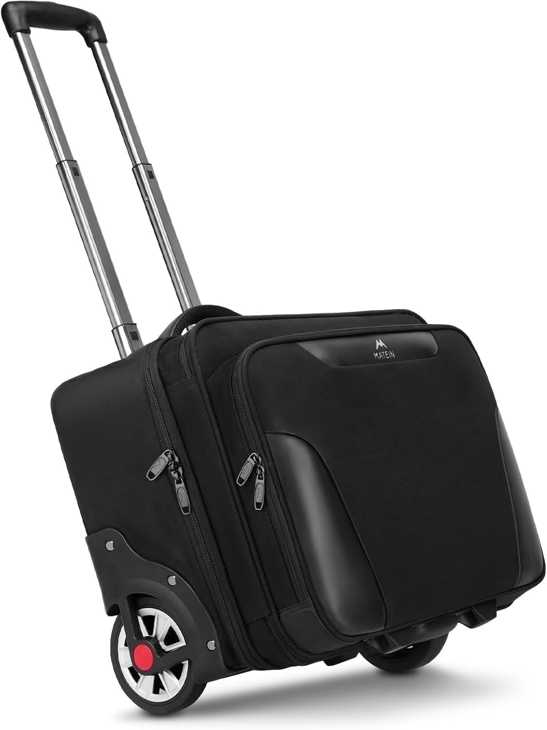 Matein Rolling Laptop Bag for Men, Water-Resistant Briefcase with Big Wheels,
