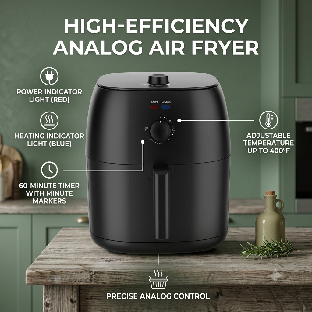 Mainstays 8 Qt Air Fryer Black Automatic Shutoff