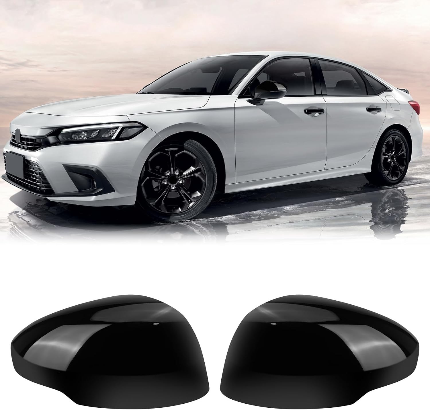1 Pair Side Mirror Covers Cap Housing Compatible with 2022-2025 11th gen Honda C