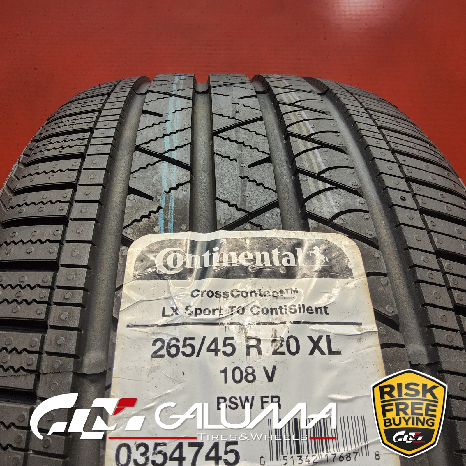 1 Tire New Continental CrossContact LX Sport (ContiSilent) (T0) 265/45R20 #97126