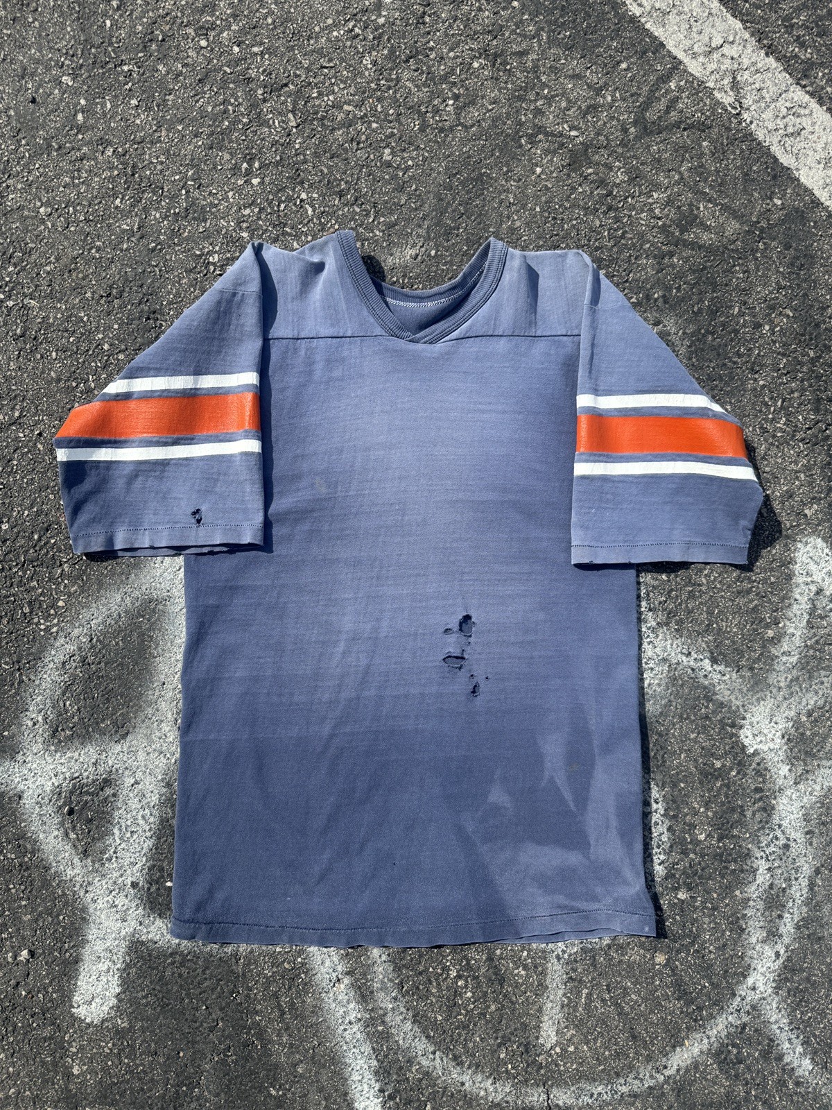 Vintage 60’s Cotton Football Jersey Tee Medium Thrashed.