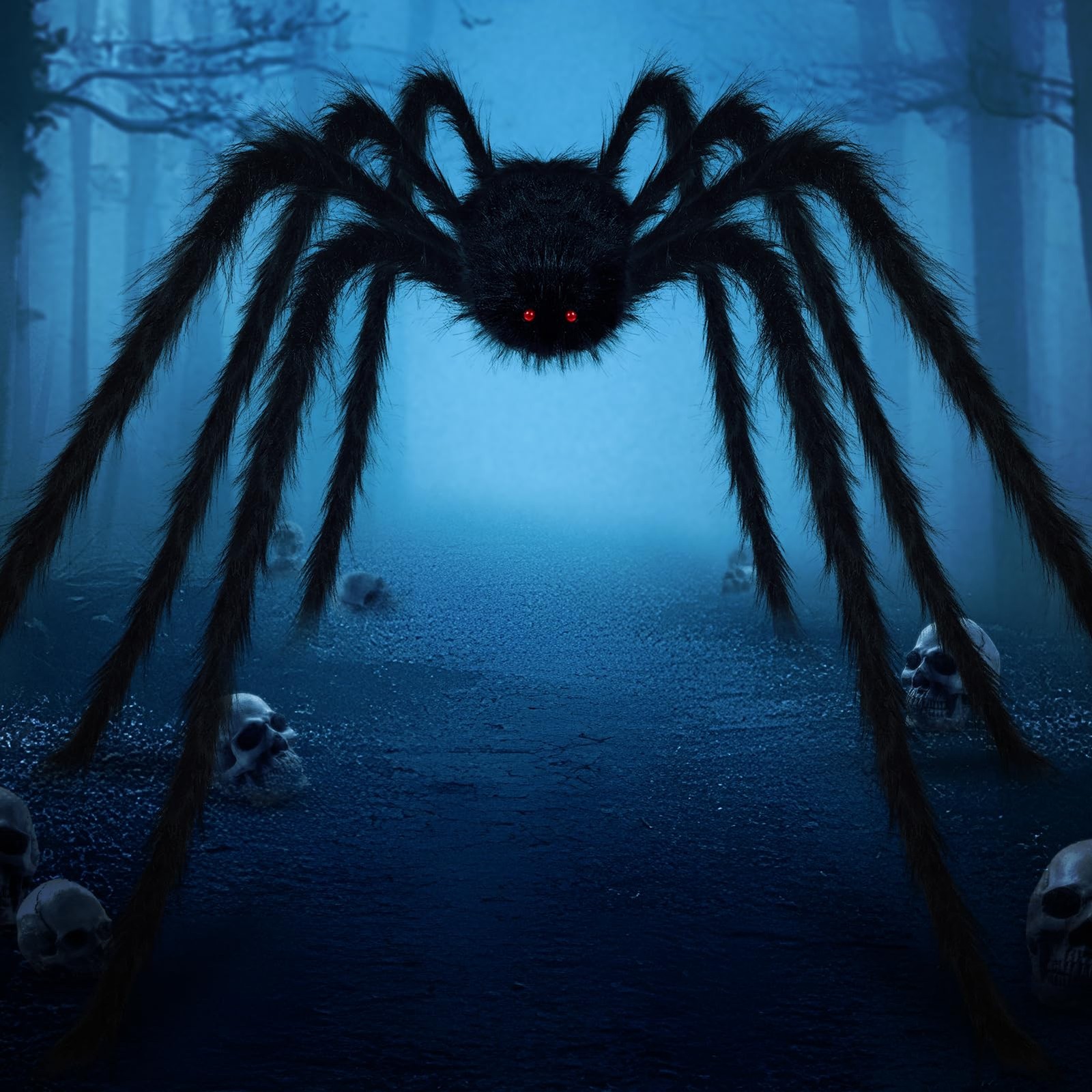 15FT Halloween Giant Spider Outdoor Decorations - Scary Large 15FT, Black