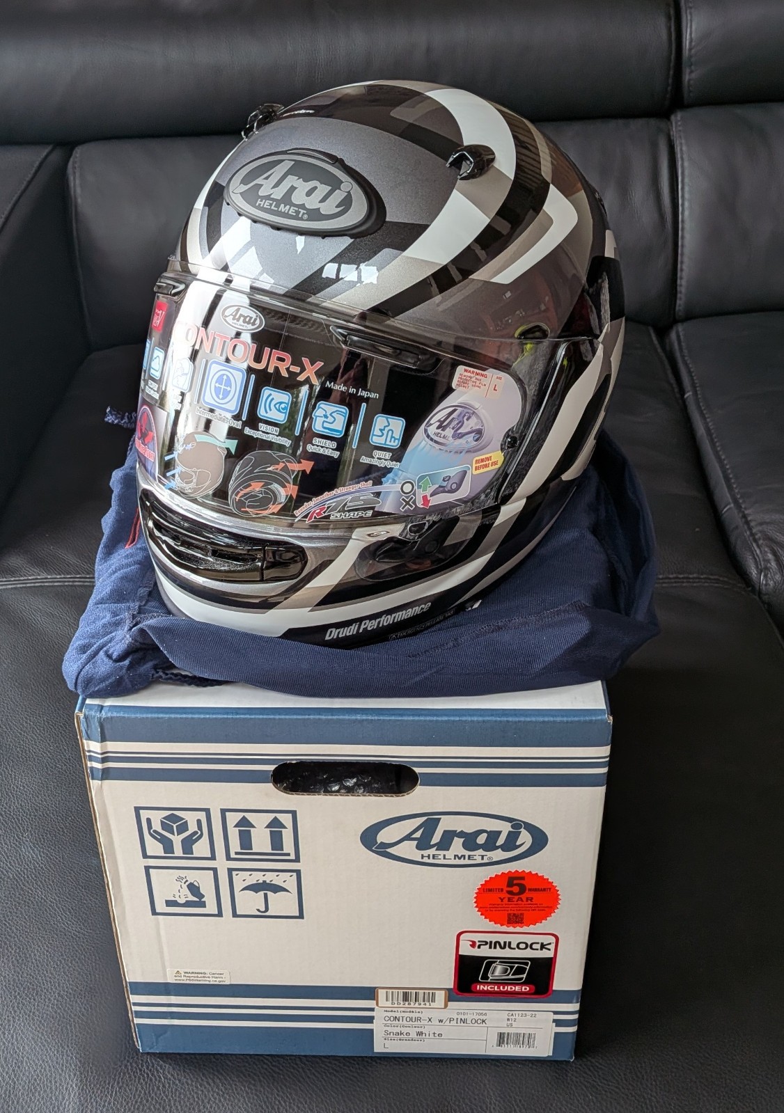 Arai Contour-X Helmet - Snake White, Large (0101-17056) NEW Arai Contour-X Helmet - Snake White, Large (0101-17056) NEW