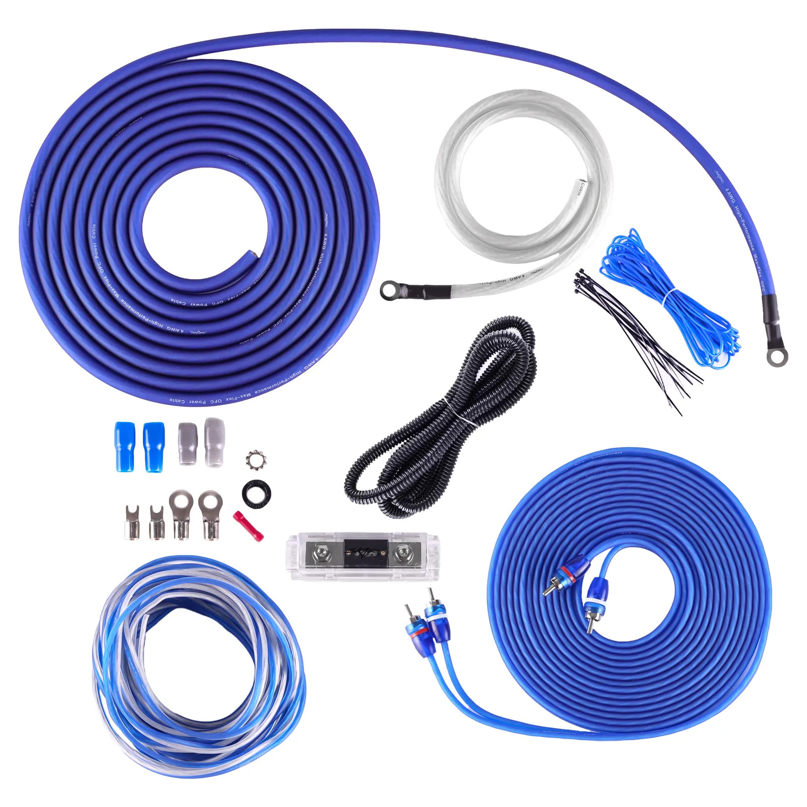 NEW SKAR AUDIO 4 GAUGE 1500 WATT OFC AMPLIFIER WIRING KIT W/ RCA (SKAR4ANL-OFC)