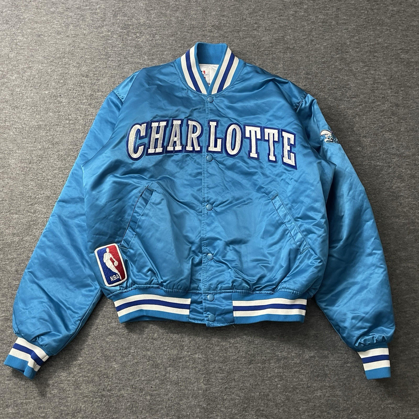 Vtg Starter Charlotte Hornets Satin Jacket Men’s XL Blue NBA Basketball 90s 