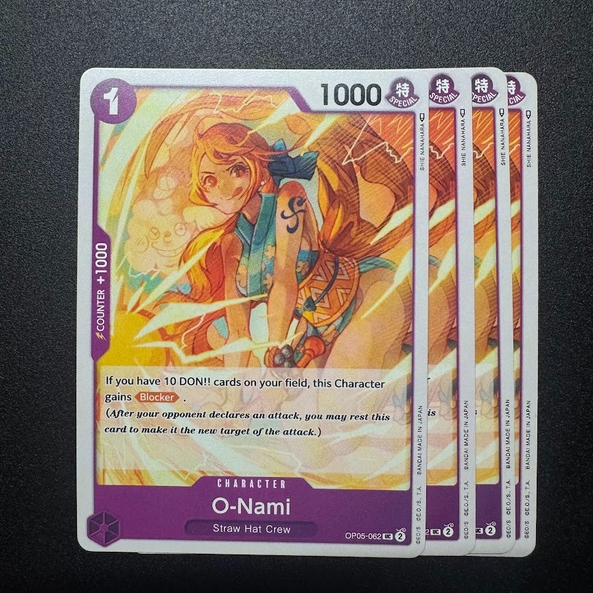 4x O-Nami OP05-062 - One Piece TCG English Playset Near Mint Nami 4x O-Nami OP05-062 - One Piece TCG English Playset Near Mint Nami