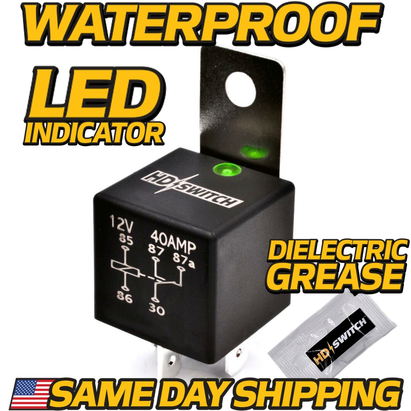 NEW 12V-40A Relay fits Hella 4RD 960 388-07 w/LED Indicator UPGRADE