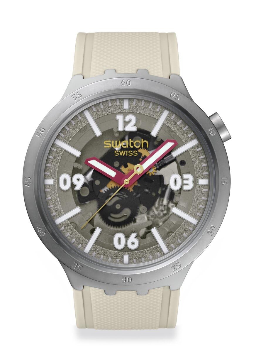 Swatch Unisex Casual Watch Beige Stainless Steel Quartz Confident Moment