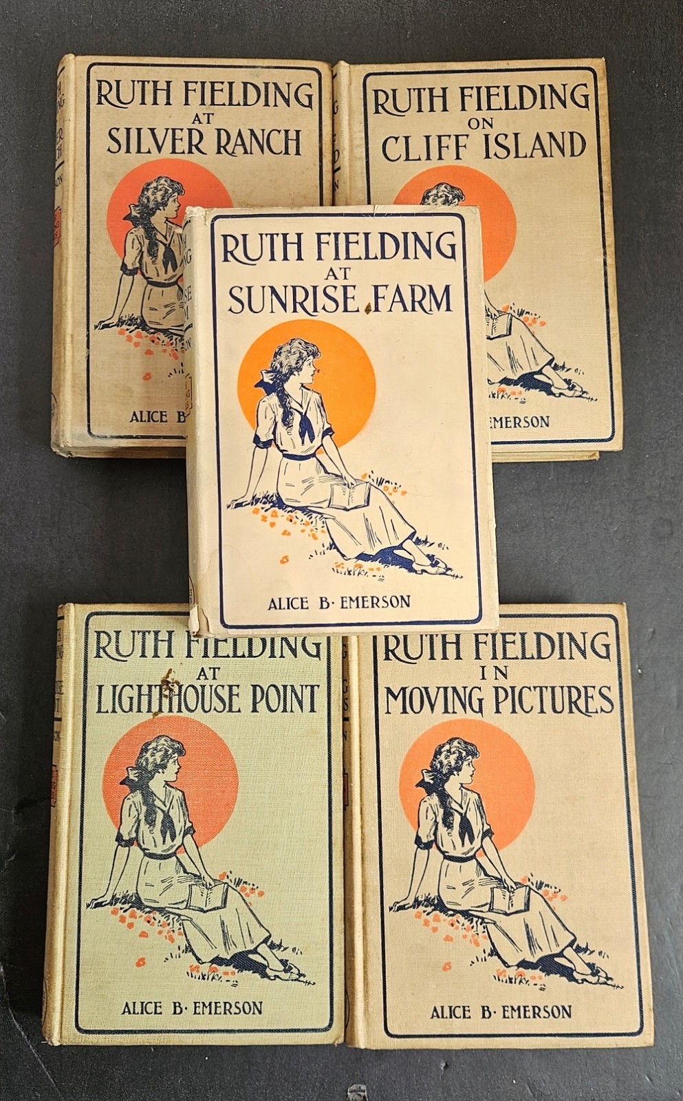 Lot of 5 Ruth Fielding Books- Alice B Emerson Hardcover Pub. 1913 - 1916