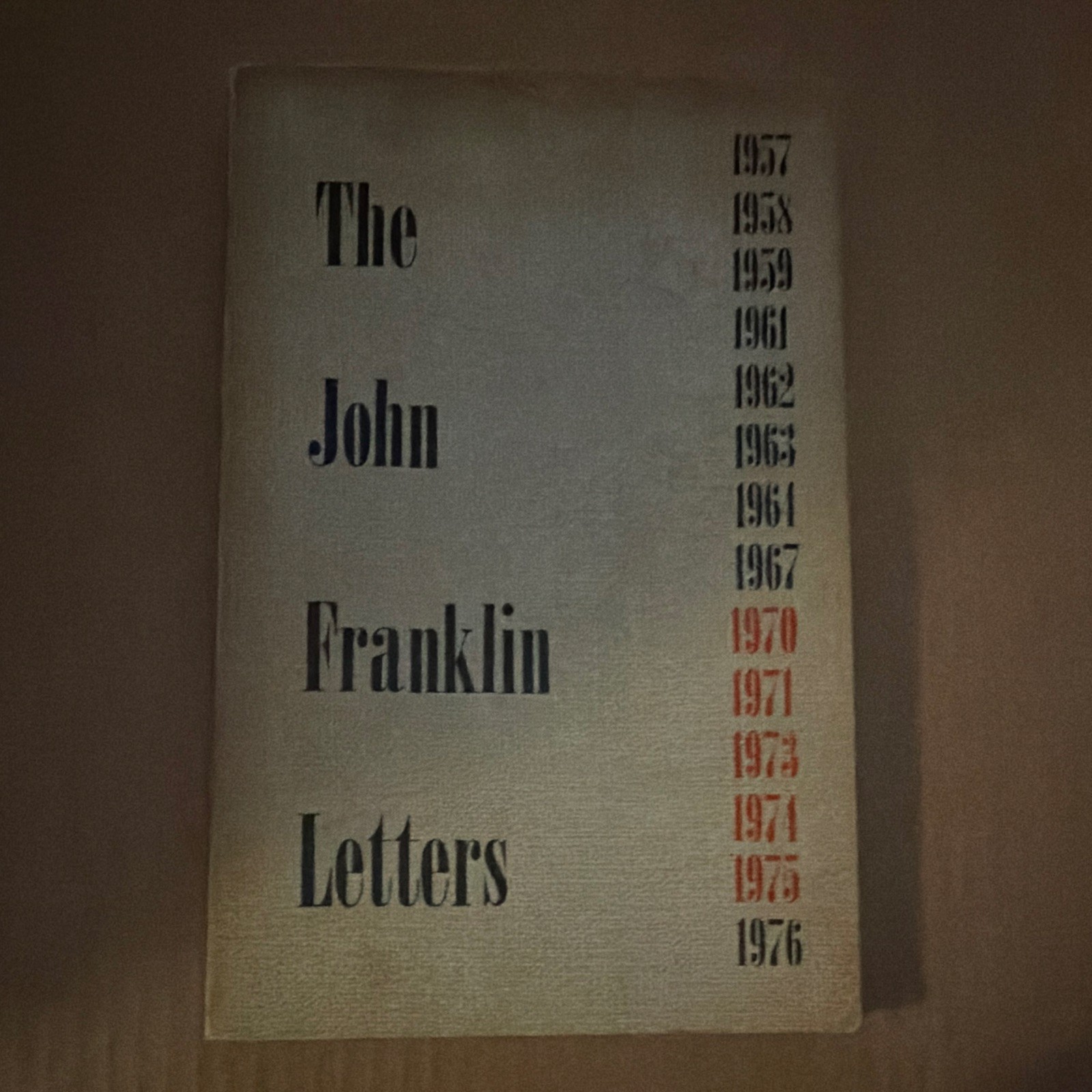 John Franklin The John Franklin Letters Brochure/Pamphlet English