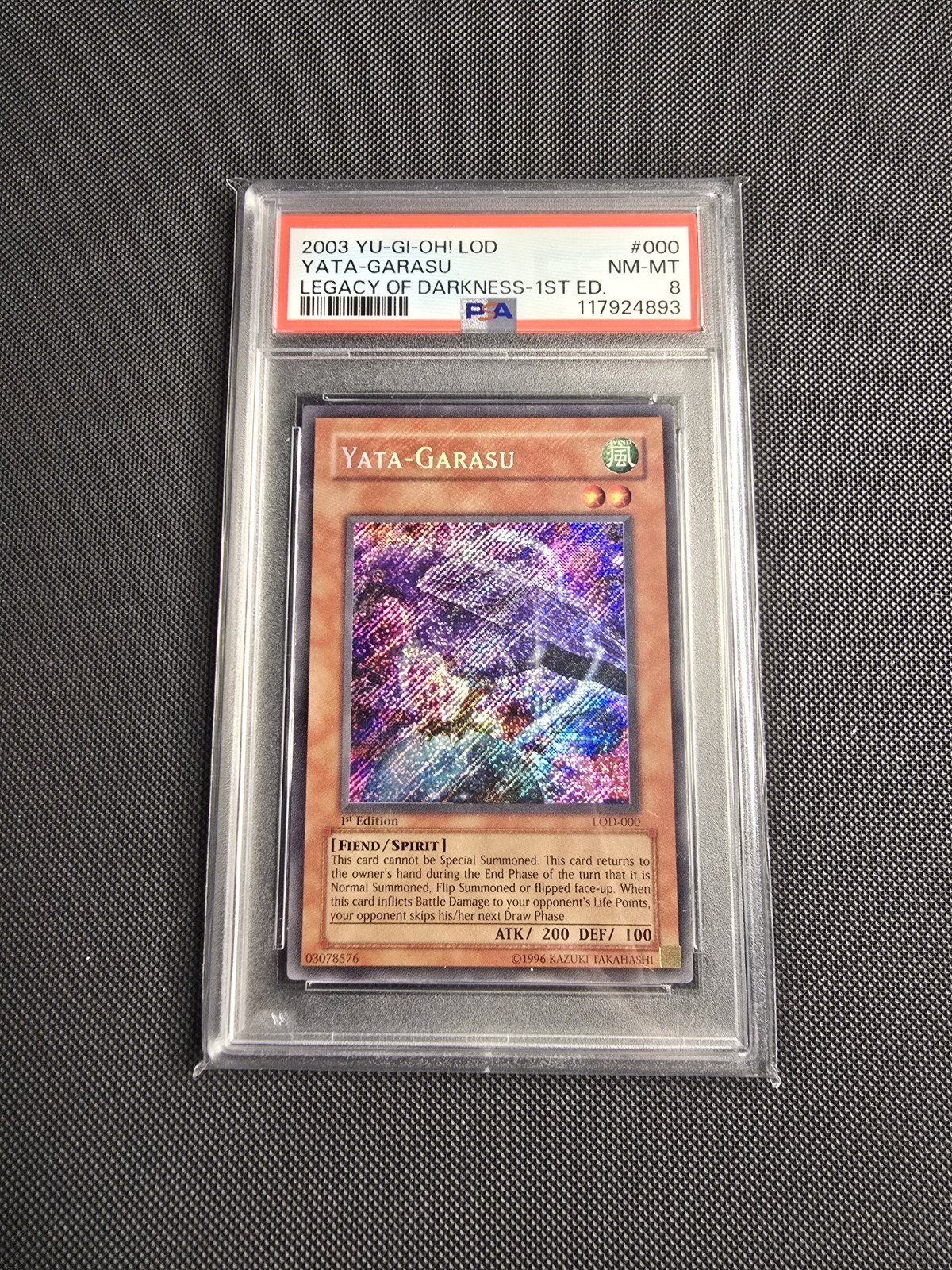 Yata-garasu LOD-000 1st Edition Secret Rare Yu-Gi-Oh PSA 8 new cert