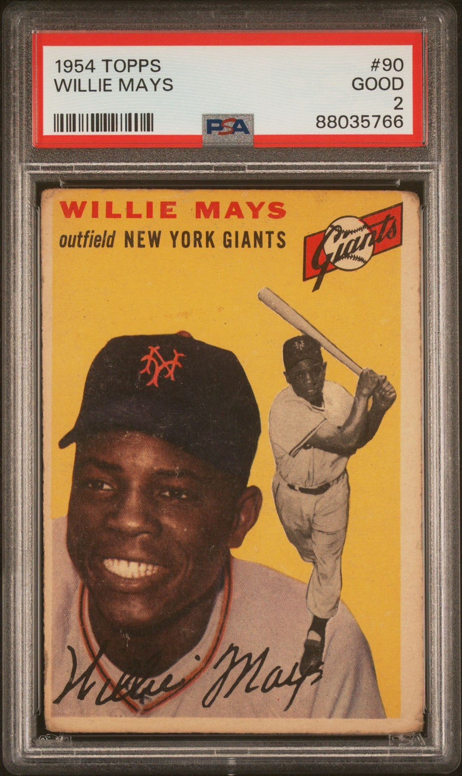1954 Topps Willie Mays #90 Giants PSA 2 1954 Topps Willie Mays #90 Giants PSA 2