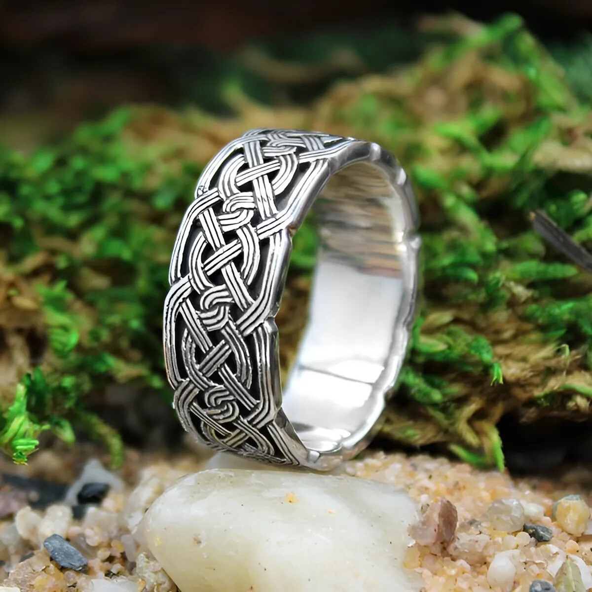 Mens Celtic Knot Ring - .925 Sterling Silver Celtic Knot Jewelry Sizes 4-15