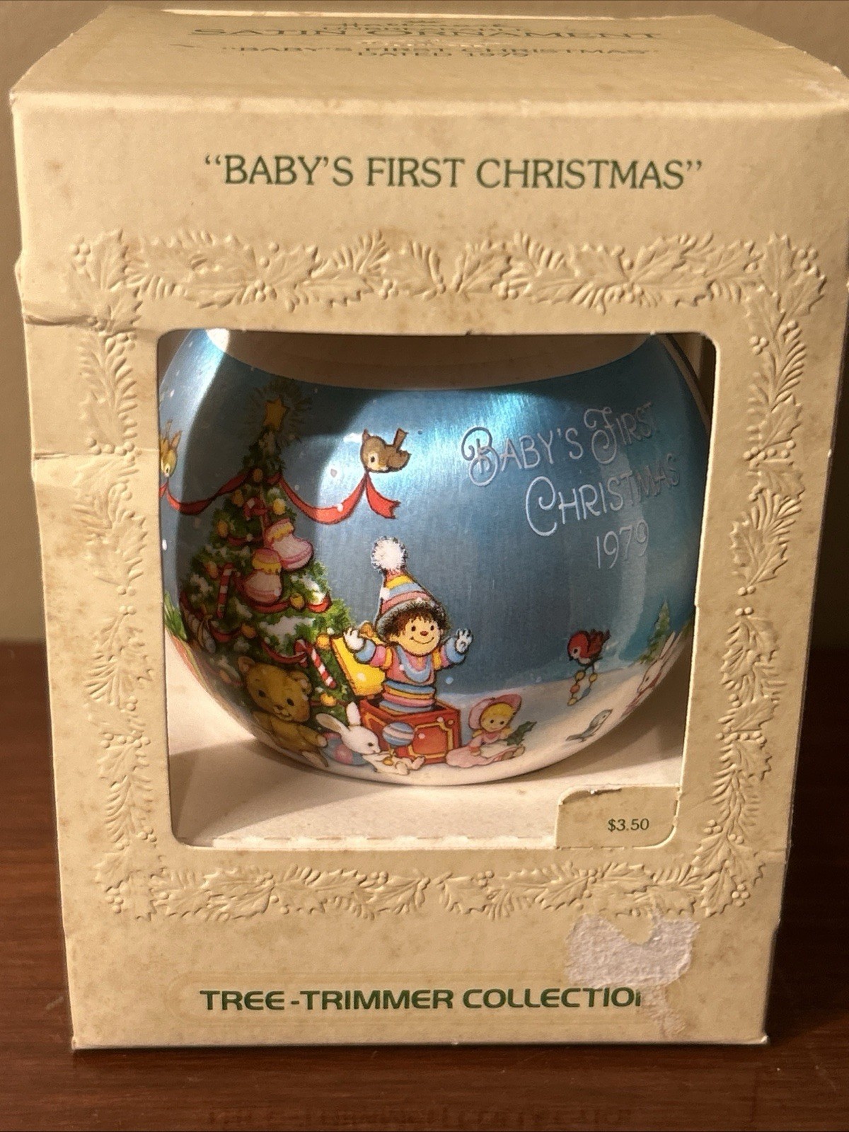 New Hallmark Ornament 1979 Satin Ornament Baby\'s First Christmas VINTAGE’