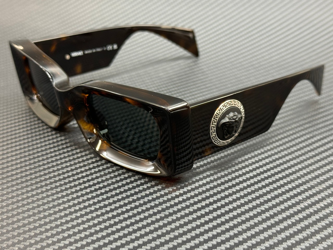 VERSACE VE4474U 108 87 Brown Havana Grey Unisex 52 mm Sunglasses