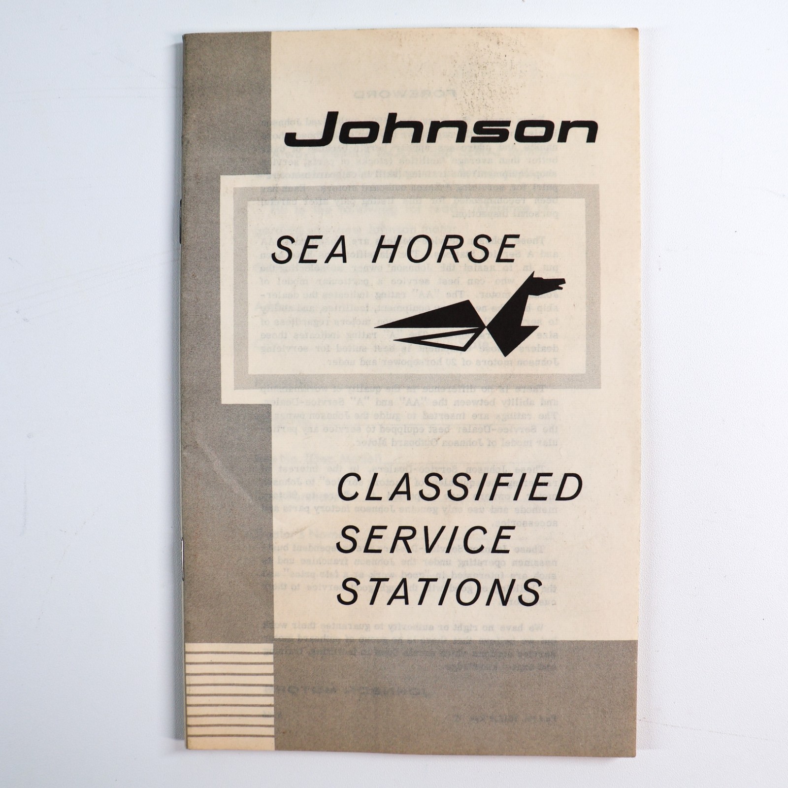 Vintage Johnson Sea Horse Classified Service Stations Advertising Booklet 1966 Vintage Johnson Sea Horse Classified Service Stations Advertising Booklet 1966