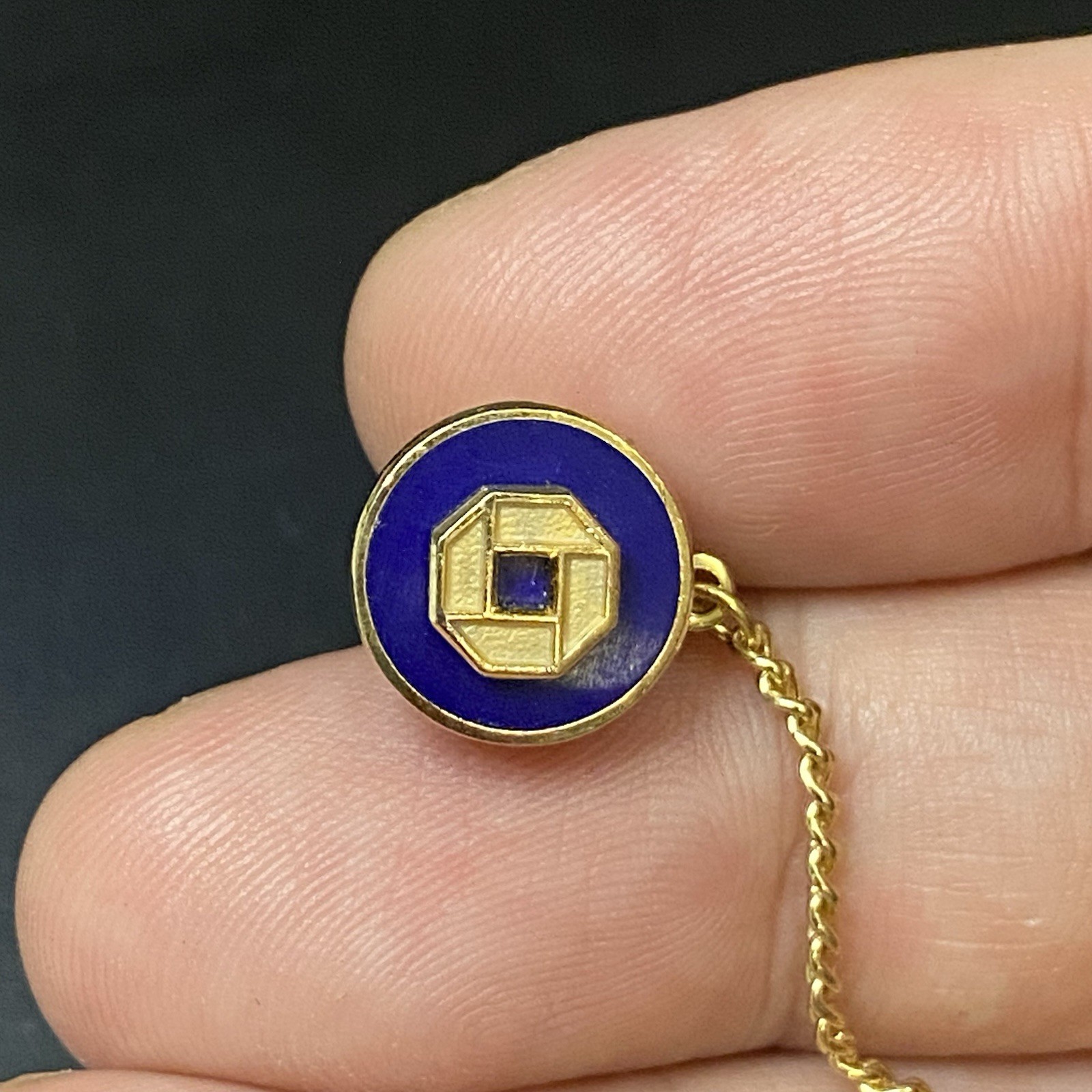 VTG Chase Bank Corporate Logo Employee Hat Lapel Pin Tie Tack